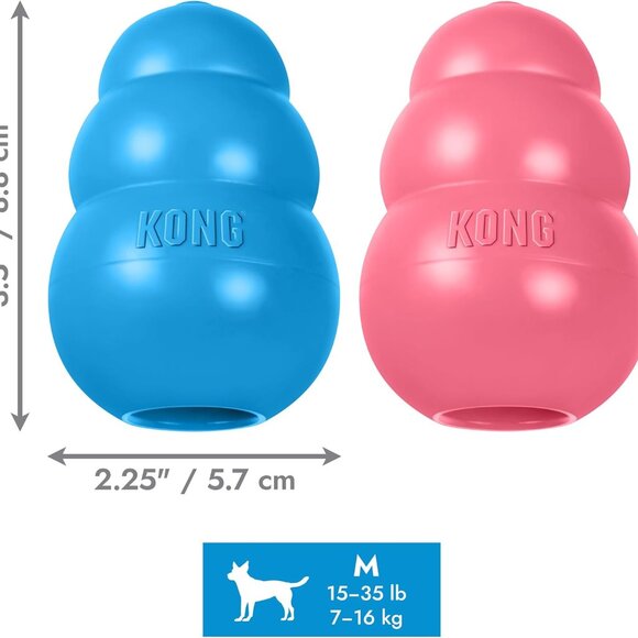 NWT Blue Medium Puppy Kong for Treats & Rubber for Teething Chew Toy Chase Fetch - Picture 3 of 16